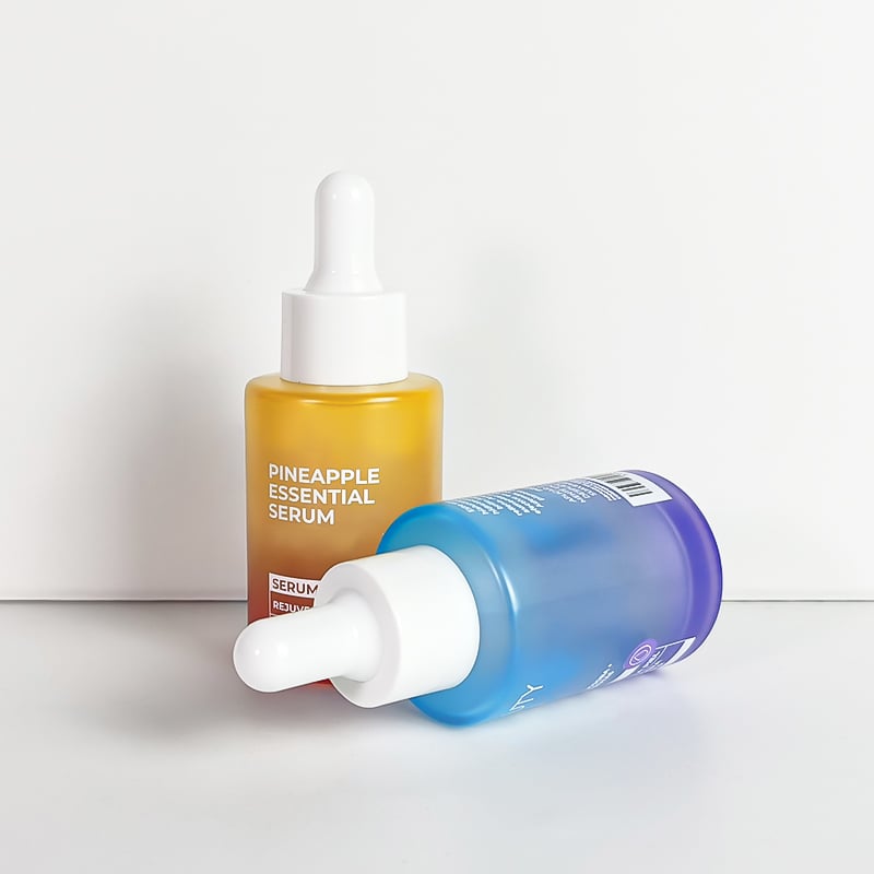 Colorful 30 ml Cosmetic Glass Serum Bottles with Dropper HY-2198