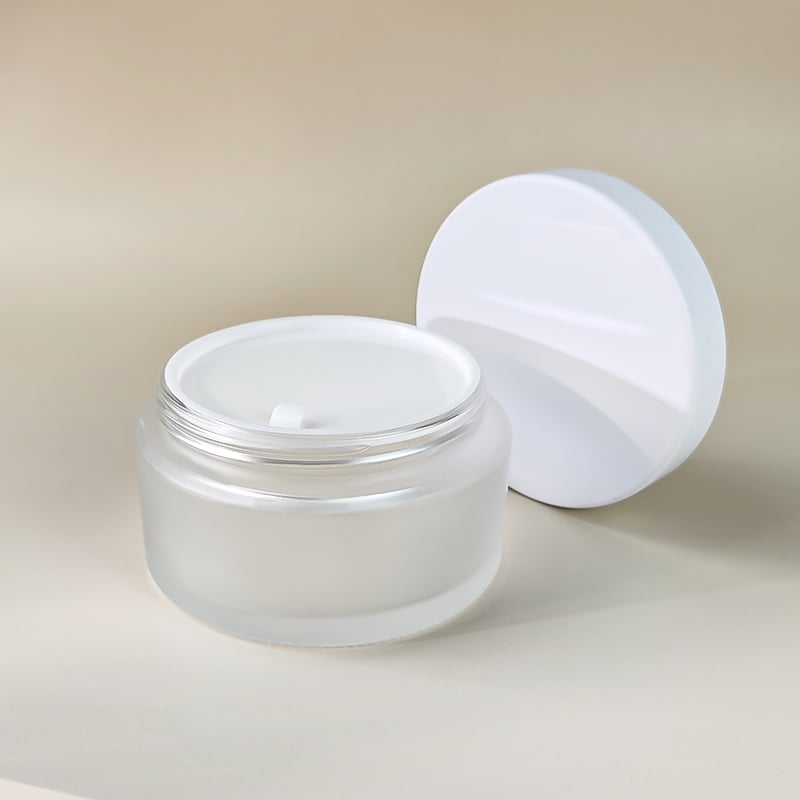 200g 250g Klar Transparent Matte Kosmetikk Glass Rund Beholder Kroppssmør Jern Emulsjon Krem Beholder HY-1904