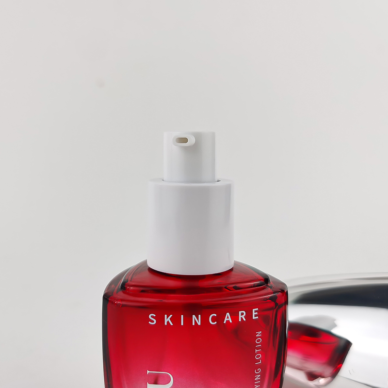 Attractive Red Gradient Face and Eye Cream Glass Jar Set HY-2450