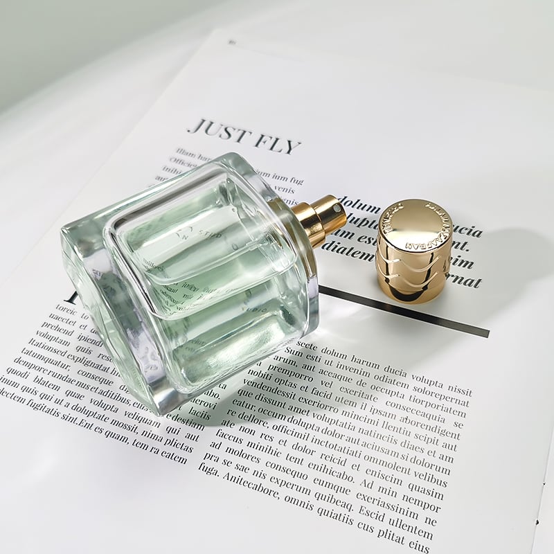 Square Transparent Luxury 100ml Perfume Spray Bottles HY-S008