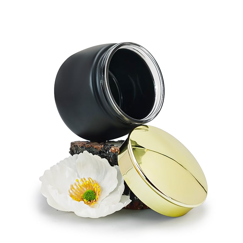 Luxury Gold Black Wide Mouth Skincare Cream Jar with Box HY-1865