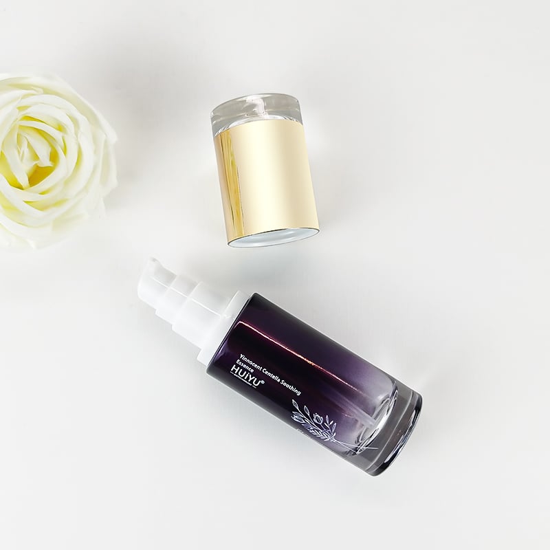 Cosmetic Bottle Manufacturers 5pcs Purple cosmetic glass bottle set HY-2462