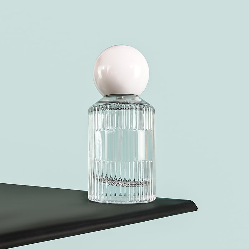 Special Hot Sale ODM OEM Clear Cylinder 30 ml Vertical Grain Perfume Bottle Glass with Packaging