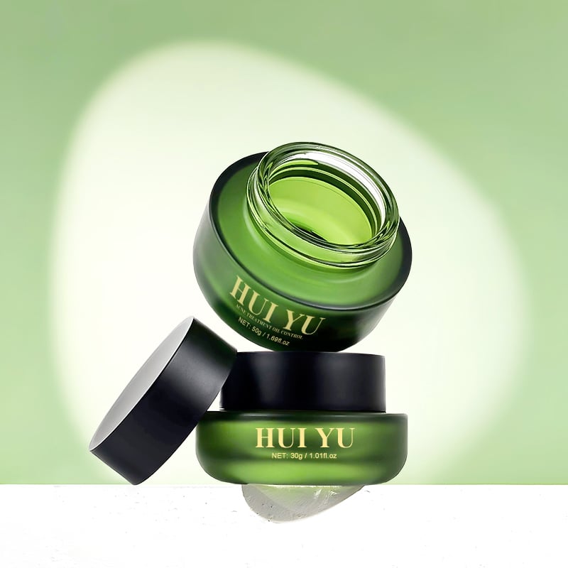 Wide Mouth Round Shape Green Frosted Skincare Packaging Matte Green Jars Cosmetics with Lids and Caps