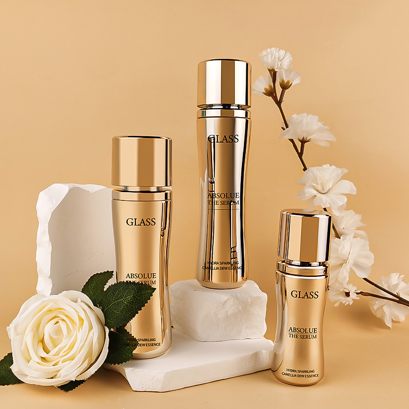 Wholesale High End Luxury Gold Skin Care Glass Bottles HY-2455