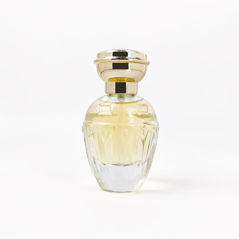 Eco-friendly Refillable Luxury Unique Perfume Bottles with Golden Cap 50ml 80ml Clear Perfume Glass Bottle