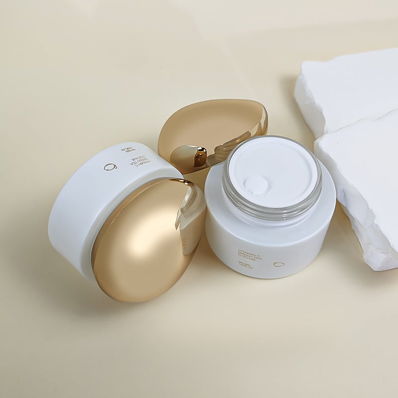 Hot sale luxury gold white matte frosted glass skin care lotion cream bottles HY-2464