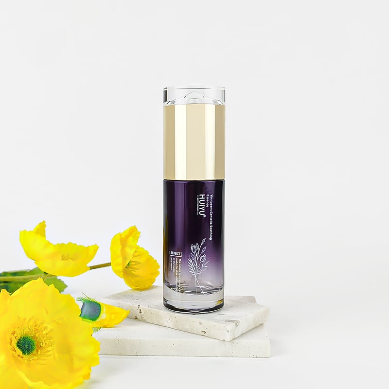Cosmetic Bottle Manufacturers 5pcs Purple cosmetic glass bottle set HY-2462