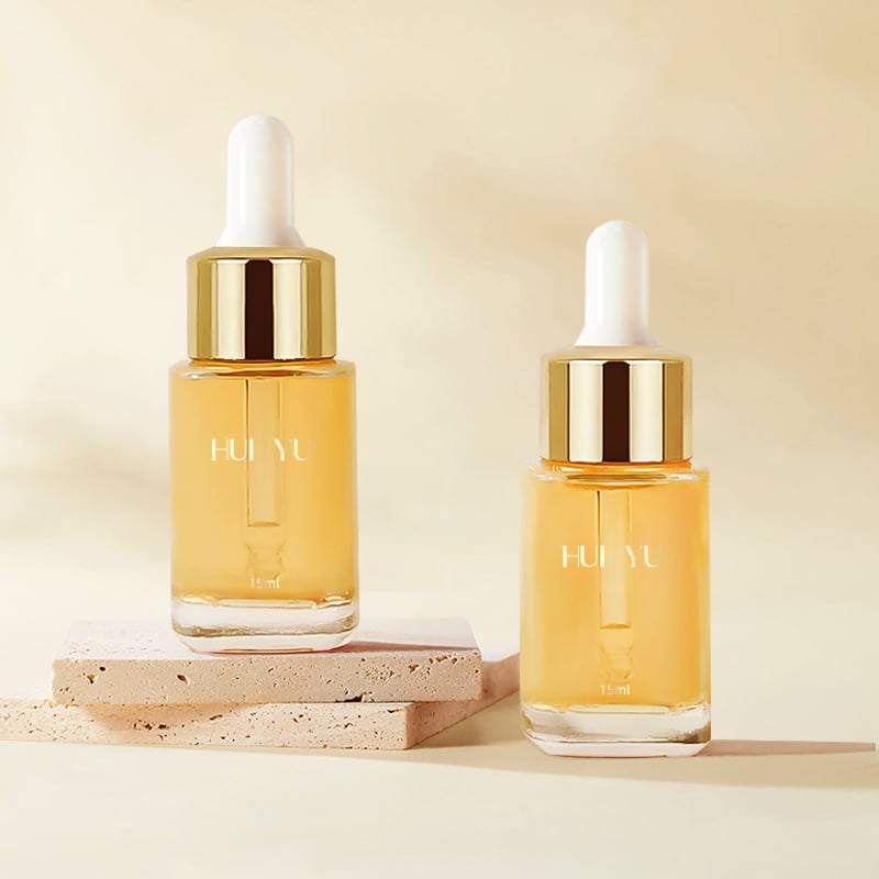 15ml Square Glass Serum Bottle Custom Frost Logo for Hair Cosmetic Face Care Packaging Glass Dropper Box Packed