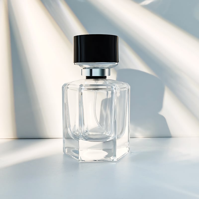 40ml Custom Unique Empty Clear Fragrance Glass Perfume Bottle with Spray Pump