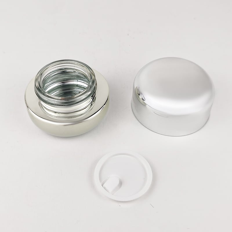 Gold plating luxury glass cosmetic packaging set 100ml 50ml lotion pump bottle sets HY-2458