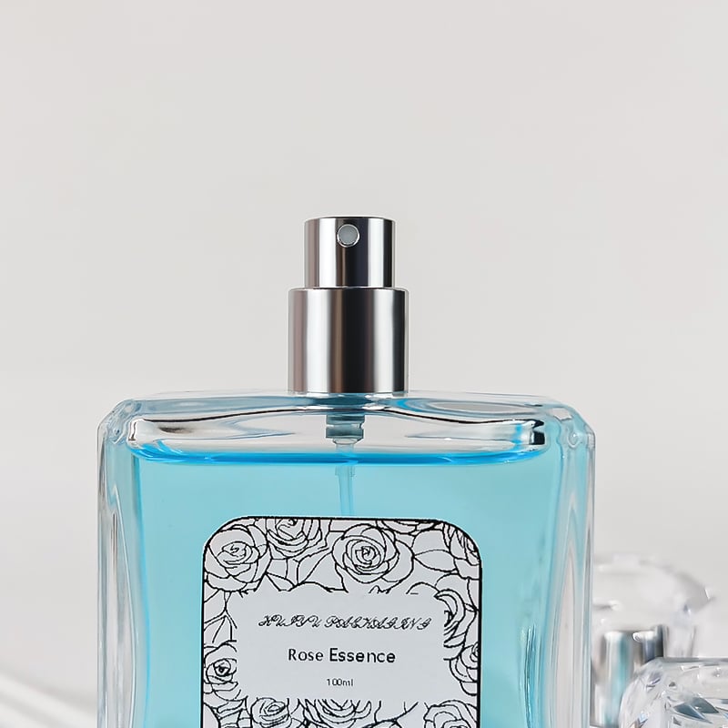 Custom 100ml Transparent Square Glass Perfume Bottle HY-S003