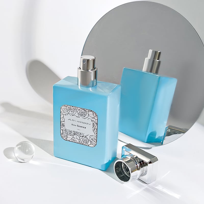 Elegant Blue Glass Perfume Bottle 100ml HY-S006