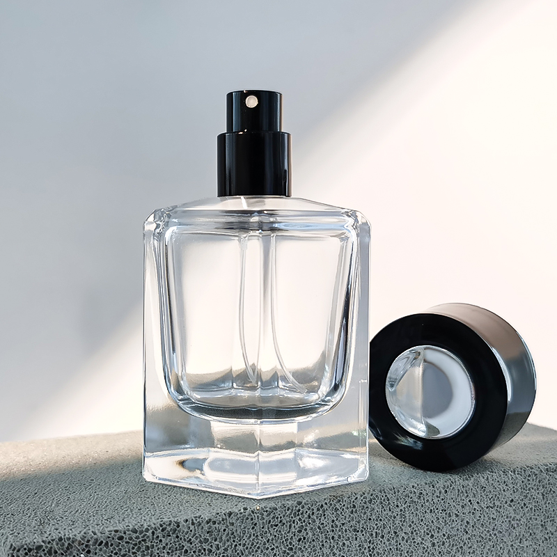 40ml Custom Unique Empty Clear Fragrance Glass Perfume Bottle with Spray Pump