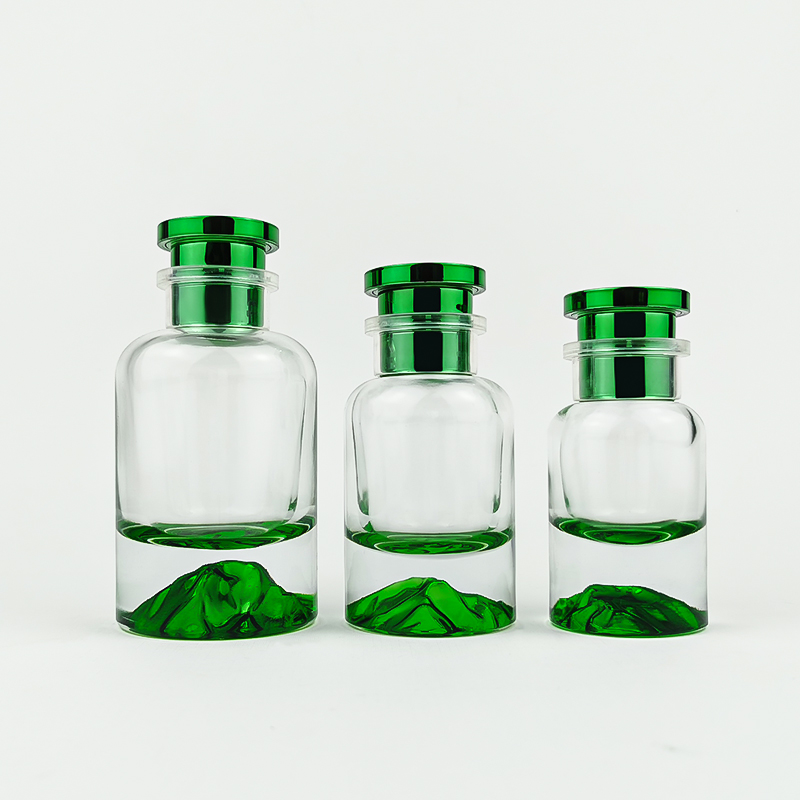 Fashion Heavy Base Mountain Stone Empty 30ml 50ml 100ml Cylinder Glass Perfume Bottles