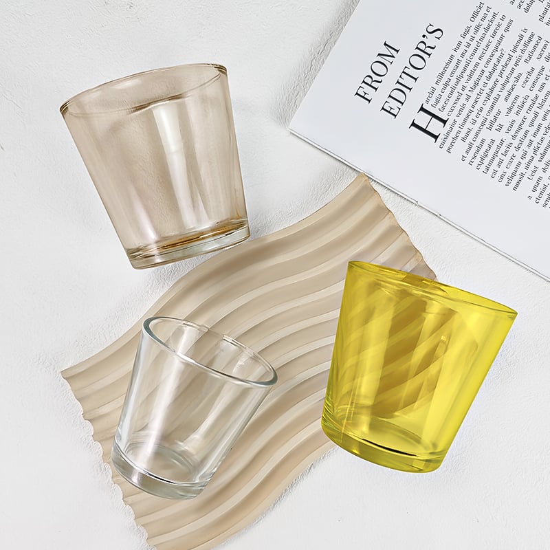 High quality wholesale Christmas 10oz unique luxury iridescent empty glass candle jars