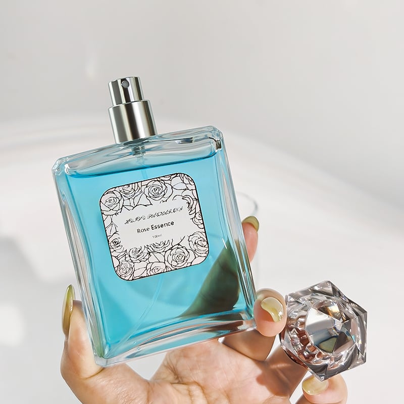 Custom 100ml Transparent Square Glass Perfume Bottle HY-S003