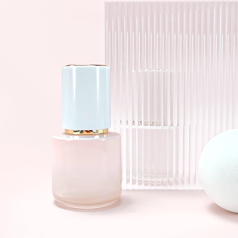Wholesale Custom Cute Pink Pearly Lustre Glass Foundation Bottle with Pump HY-1899