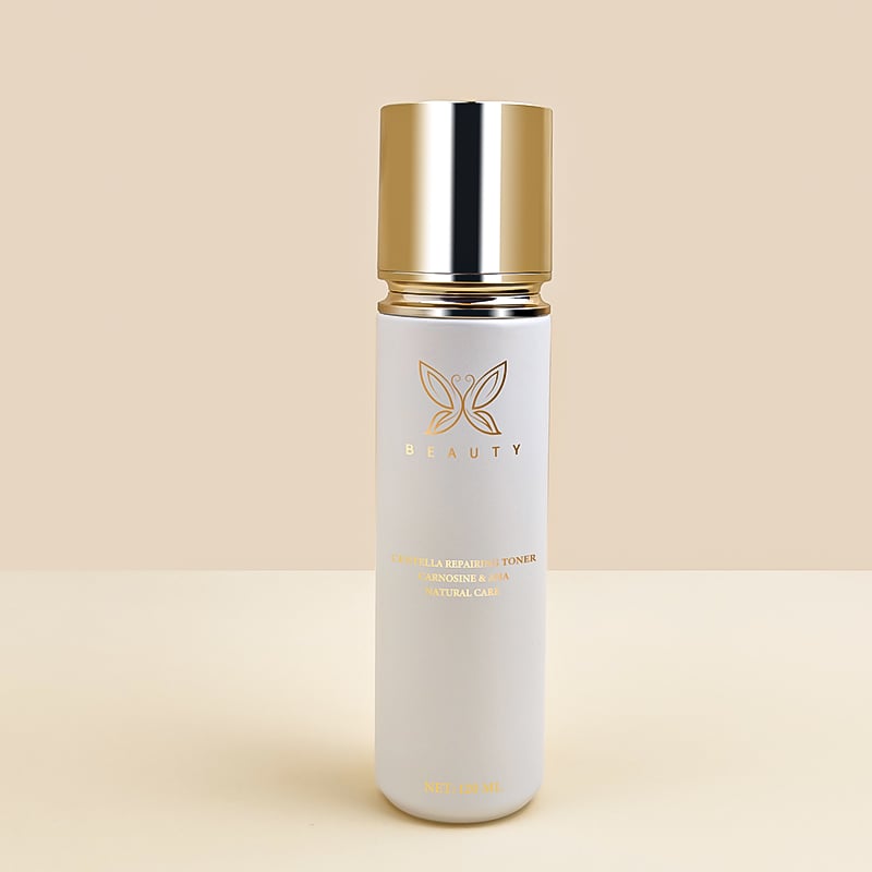 Gold Cap White Luxury Cosmetics Glass Bottle Set HY-2439