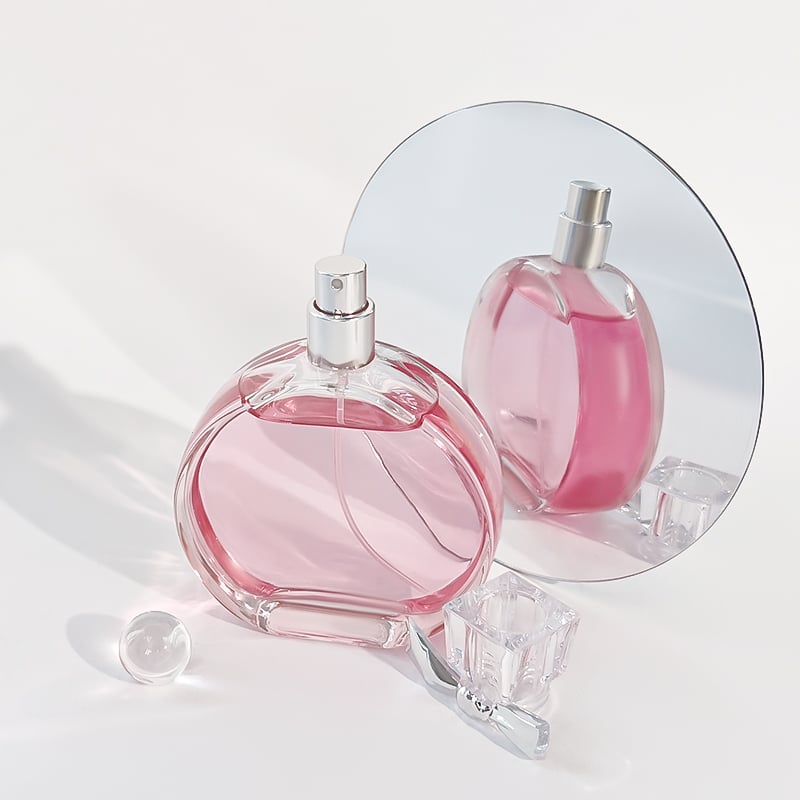 100ml Round Clear Glass Perfume Bottle With Silver Cap HY-S005