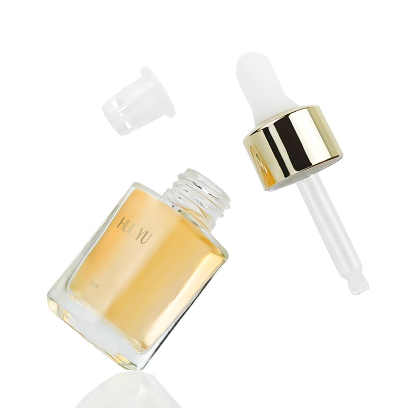 flacon carré en verre de 15 ml avec logo mat personnalisé, pour emballage de sérum capillaire et cosmétique, soins du visage, boîte avec flacon compte-gouttes
