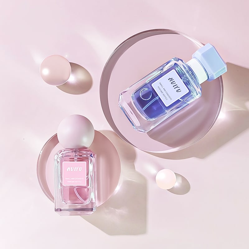 Empty Custom Logo Perfume Packaging Square Refillable 30 ml 50 ml Pink Glass Perfume Bottles