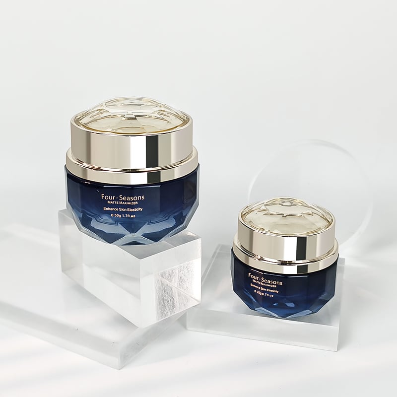 Luxury 30ml 50ml Face Eye Cream Glass Unique Cosmetic Container Jar with Lids and Aluminum Cap