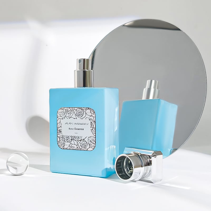 Elegant Blue Glass Perfume Bottle 100ml HY-S006