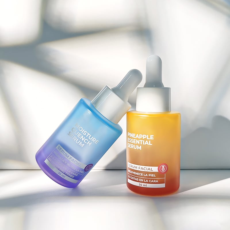 Colorful 30 ml Cosmetic Glass Serum Bottles with Dropper HY-2198