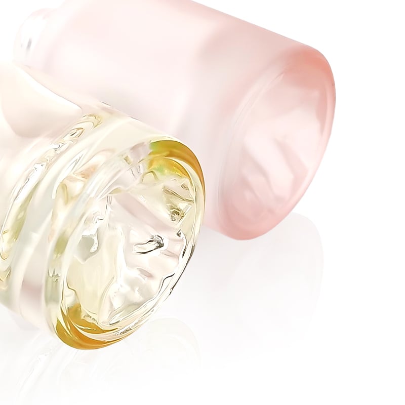 New Design Thick Mountain Bottom Pink Luxury Dropper Bottles 30ml Cosmetic Essential Oil Serum and Hair Oil Bottle with Box