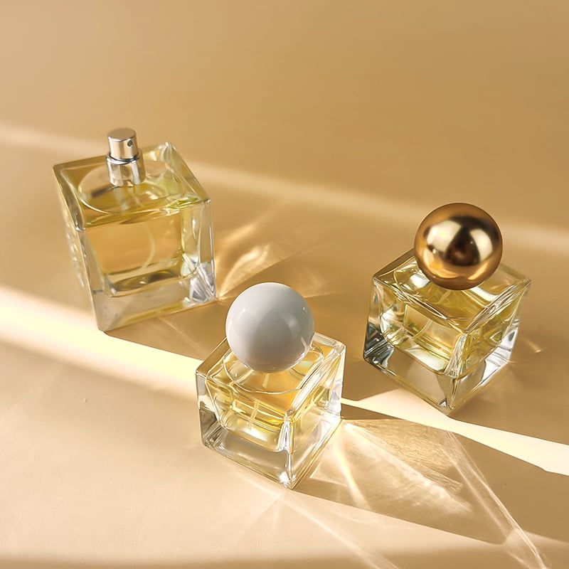 100ml 50ml 30ml custom cube glass perfume bottle in bulk HY-P359