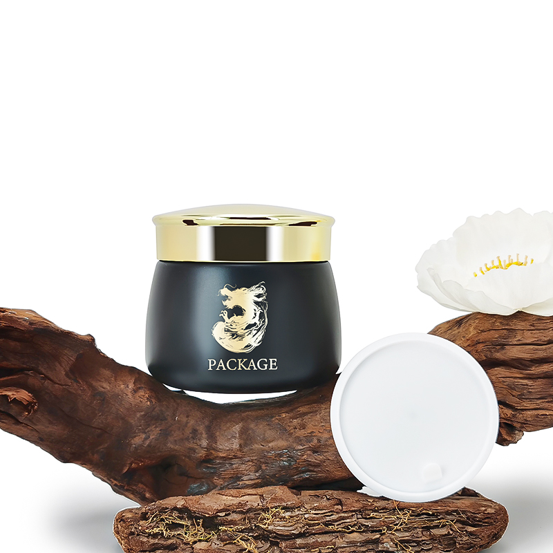 Luxury Gold Black Wide Mouth Skincare Cream Jar with Box HY-1865