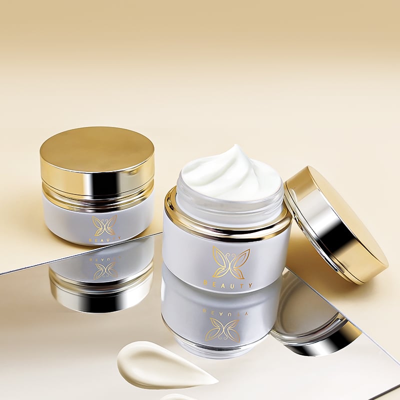 Gold Cap White Luxury Cosmetics Glass Bottle Set HY-2439