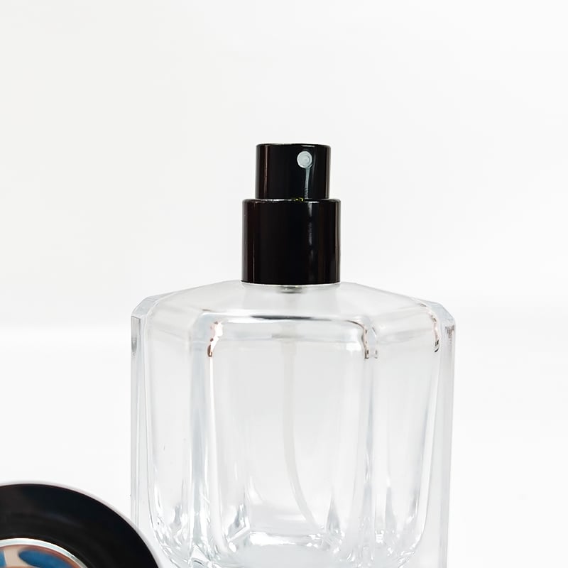 40ml Custom Unique Empty Clear Fragrance Glass Perfume Bottle with Spray Pump