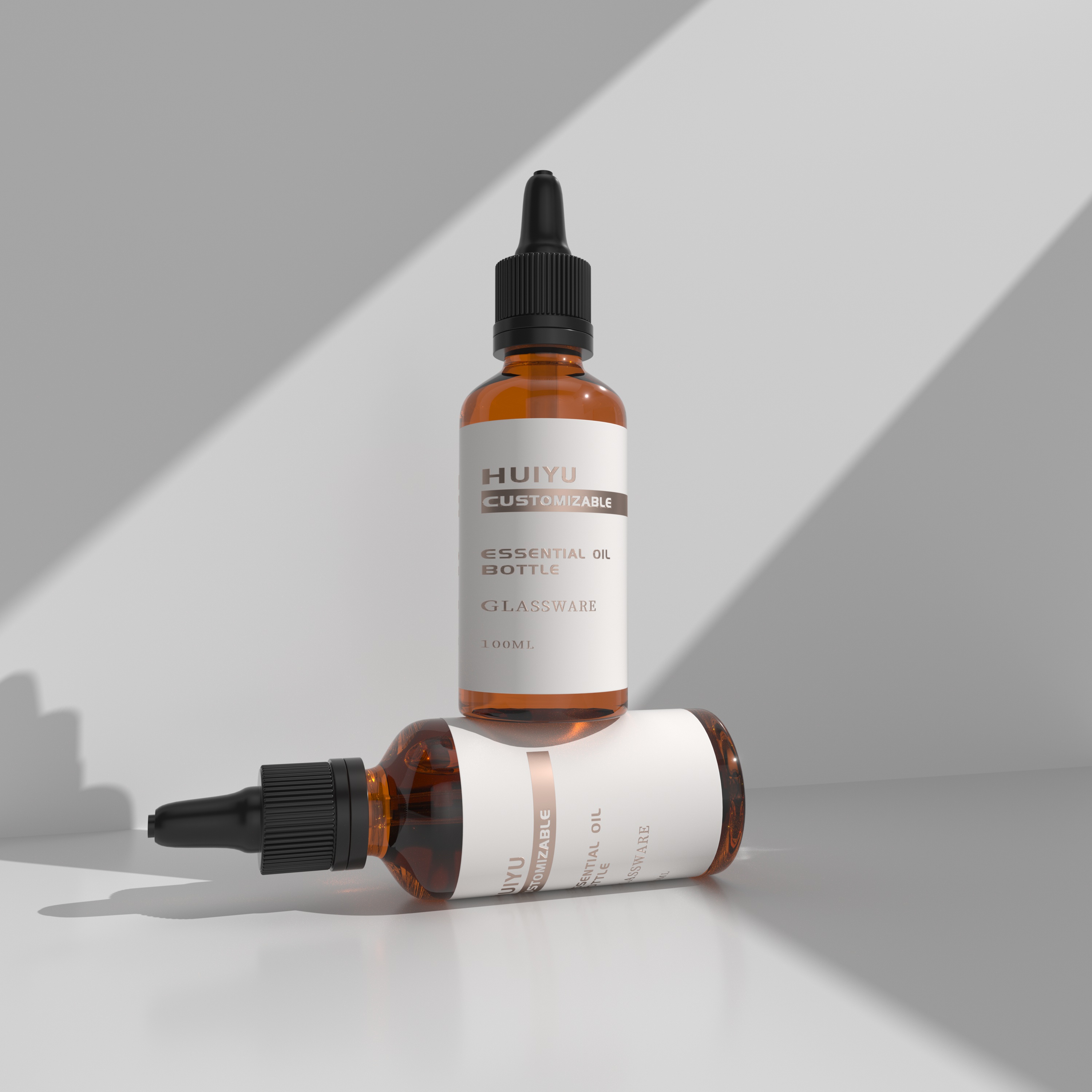 Brown Color Shading Glass Serum Bottle with Dropper