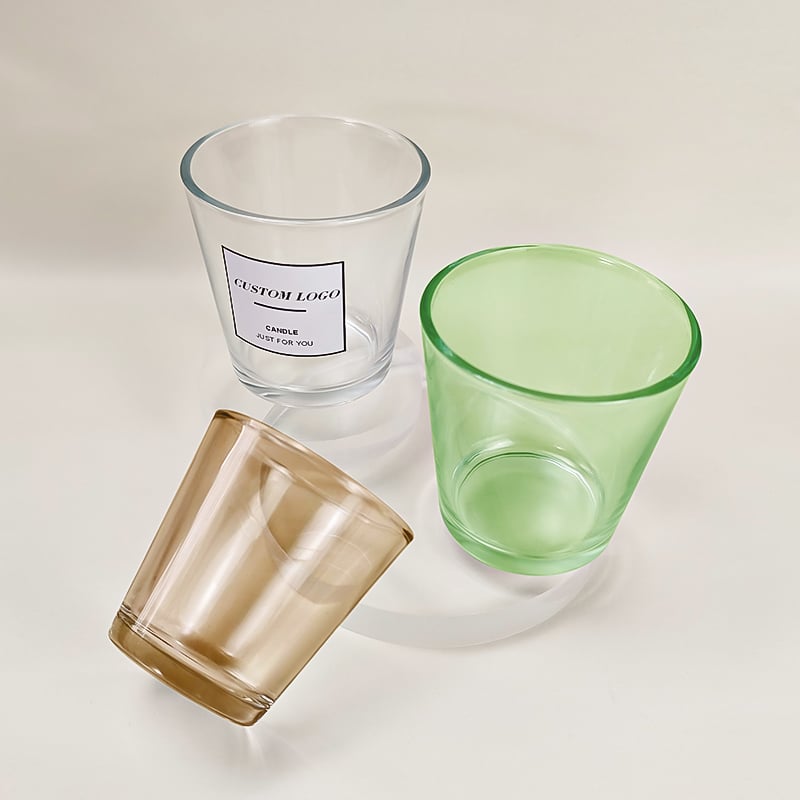 High quality wholesale Christmas 10oz unique luxury iridescent empty glass candle jars