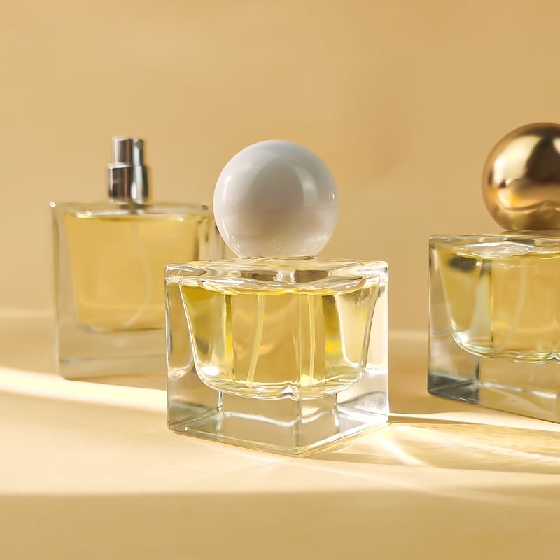 100ml 50ml 30ml custom cube glass perfume bottle in bulk HY-P359