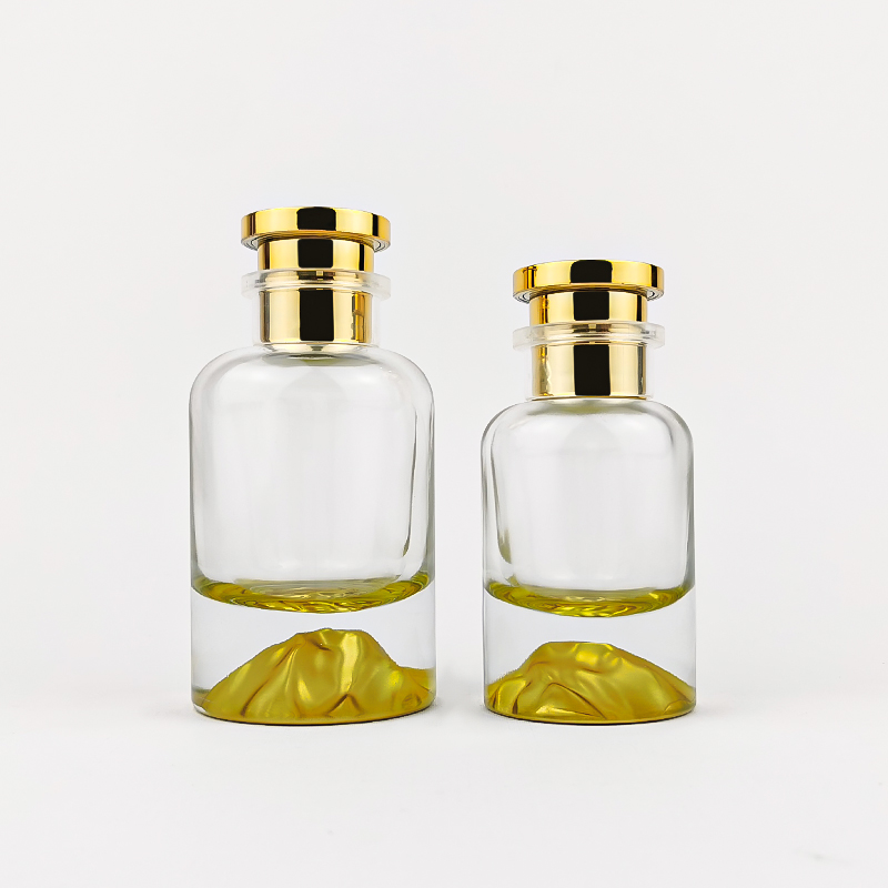 Fashion Heavy Base Mountain Stone Empty 30ml 50ml 100ml Cylinder Glass Perfume Bottles