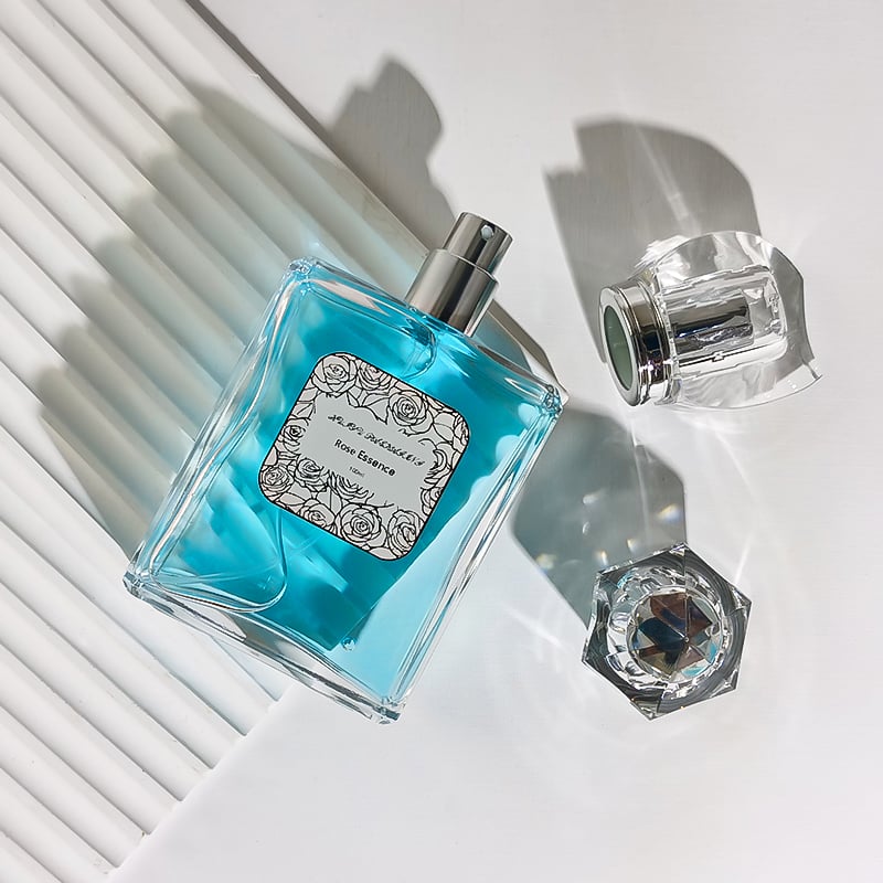 Custom 100ml Transparent Square Glass Perfume Bottle HY-S003