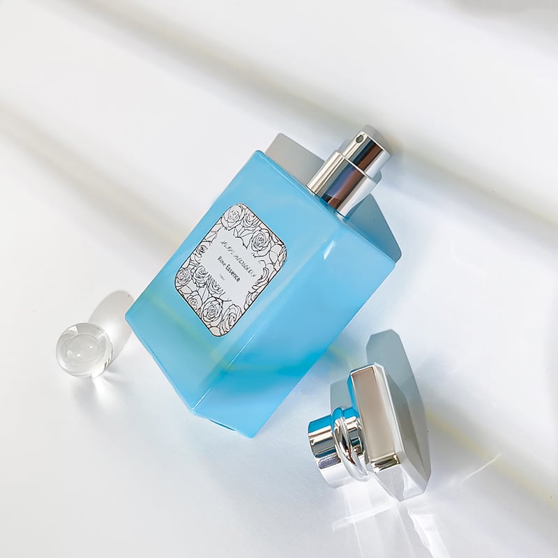 Elegant Blue Glass Perfume Bottle 100ml HY-S006