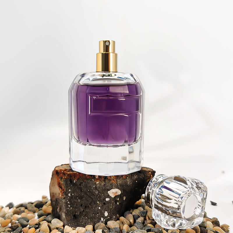 Luxury niyebe magandang disenyo makapal na ibabaw malinaw na batis na spray perfume bottle 100 ml HY-S012
