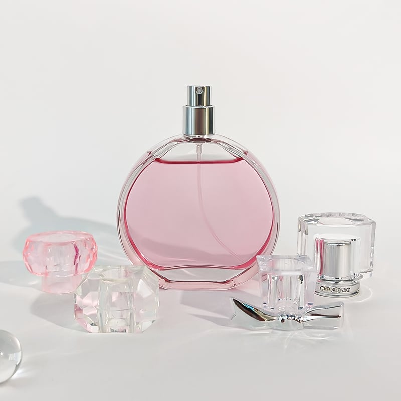 100ml Round Clear Glass Perfume Bottle With Silver Cap HY-S005