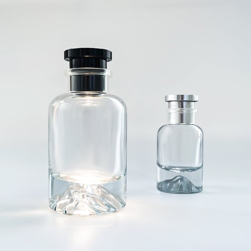 Fashion Heavy Base Mountain Stone Empty 30ml 50ml 100ml Cylinder Glass Perfume Bottles