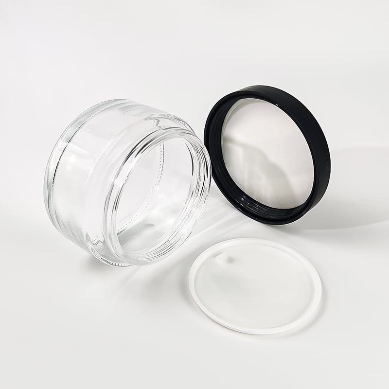 200g 250g Klar Transparent Matte Kosmetikk Glass Rund Beholder Kroppssmør Jern Emulsjon Krem Beholder HY-1904