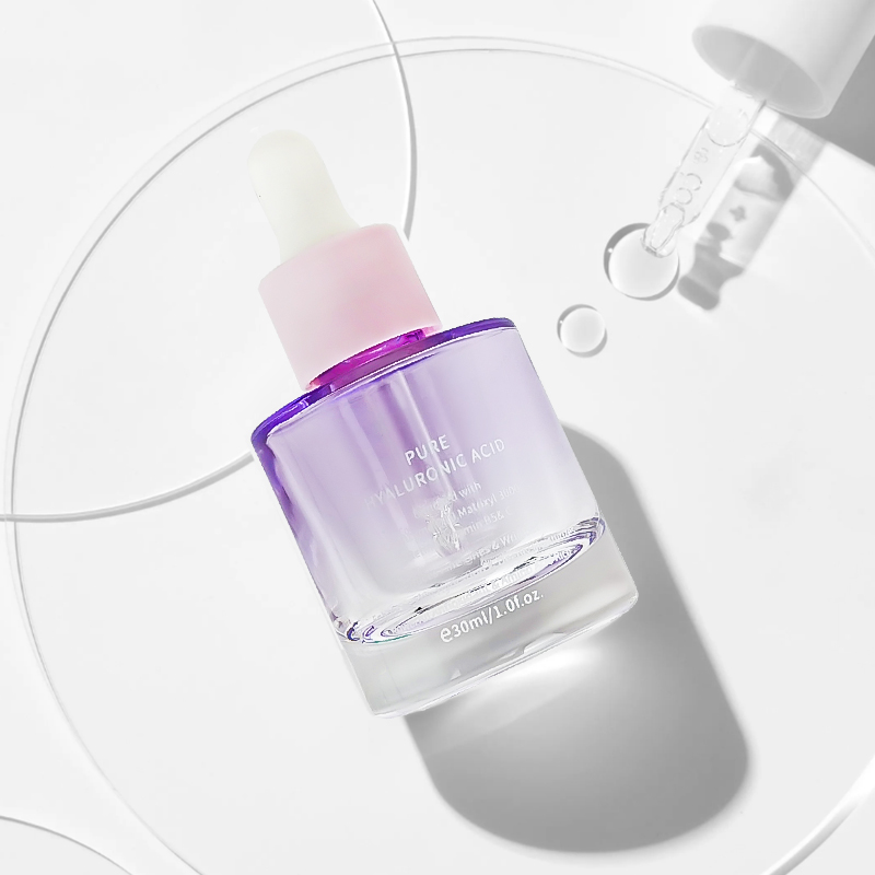 Colorful Cosmetic Glass Packaging Eco Friendly 30ml Empty Purple Green Glass Dropper Bottle for Skin Care Serum
