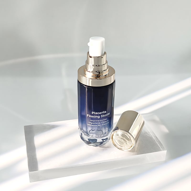 New Arrival Bottom Polka Dot Texture Cosmetic Bottle Blue Gradient Empty Vintage Straight Round Bottle HY-2481