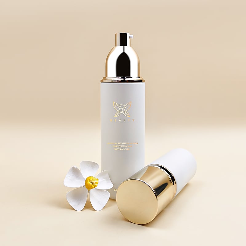 Gold Cap White Luxury Cosmetics Glass Bottle Set HY-2439