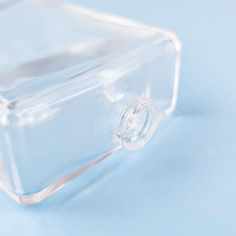 Custom 100ml Transparent Square Glass Perfume Bottle HY-S003
