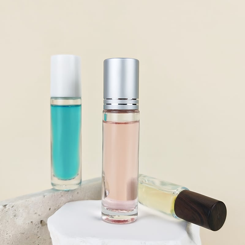 5ml Custom Small Refillable Round Empty Roll On Perfume Oil Bottle