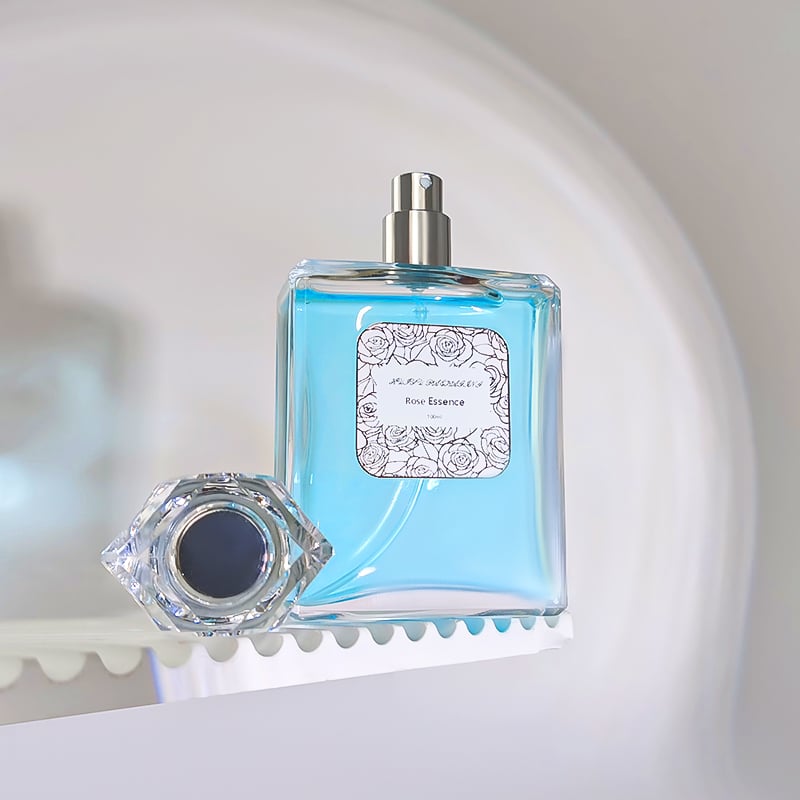 Custom 100ml Transparent Square Glass Perfume Bottle HY-S003